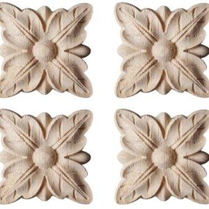 UNFINISHED WOOD APPLIQUE MEDALLIONS - SET OF 4